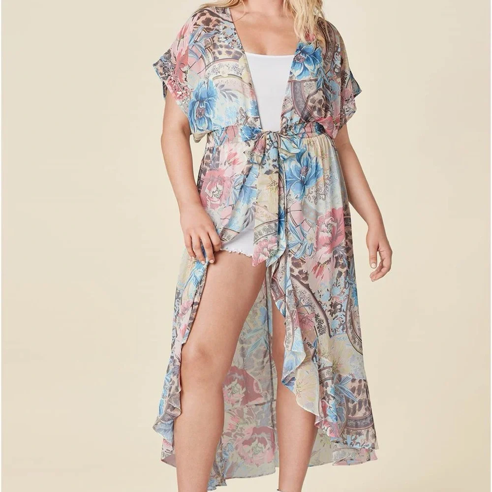 Venus Embellished Floral & Paisley Print Maxi Top NWT - Picture 5 of 12